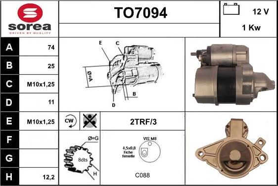 Sera TO7094 - Motorino d'avviamento autozon.pro