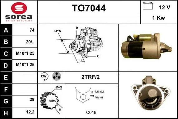 Sera TO7044 - Motorino d'avviamento autozon.pro