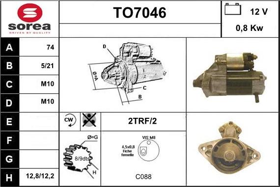 Sera TO7046 - Motorino d'avviamento autozon.pro