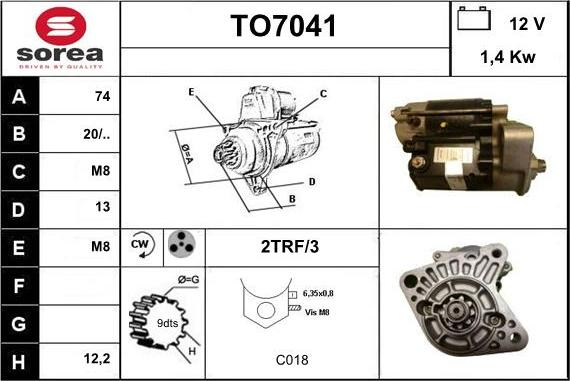 Sera TO7041 - Motorino d'avviamento autozon.pro