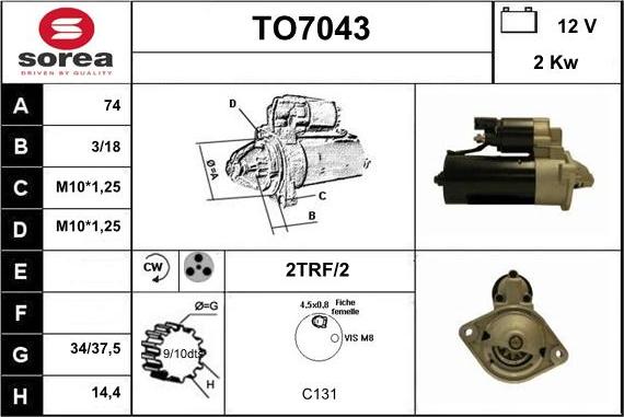 Sera TO7043 - Motorino d'avviamento autozon.pro