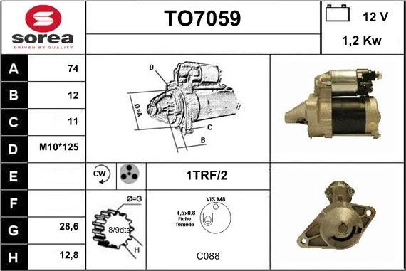 Sera TO7059 - Motorino d'avviamento autozon.pro