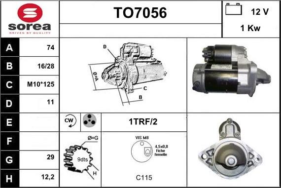 Sera TO7056 - Motorino d'avviamento autozon.pro