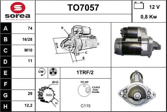 Sera TO7057 - Motorino d'avviamento autozon.pro