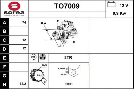 Sera TO7009 - Motorino d'avviamento autozon.pro