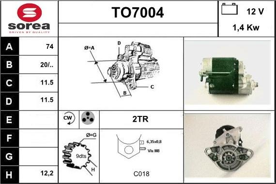 Sera TO7004 - Motorino d'avviamento autozon.pro