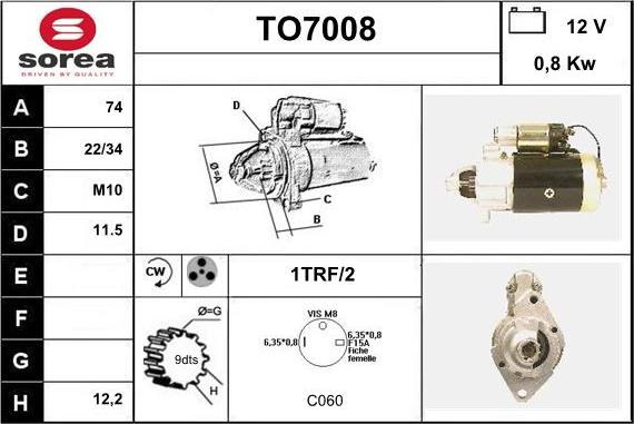 Sera TO7008 - Motorino d'avviamento autozon.pro