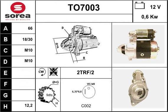 Sera TO7003 - Motorino d'avviamento autozon.pro