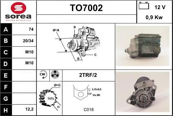 Sera TO7002 - Motorino d'avviamento autozon.pro