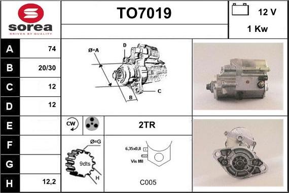 Sera TO7019 - Motorino d'avviamento autozon.pro