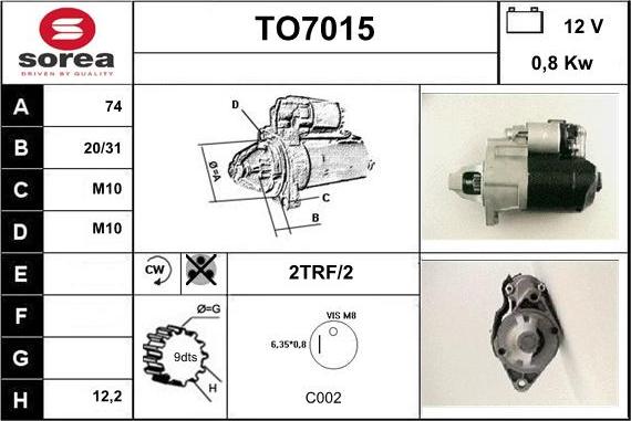 Sera TO7015 - Motorino d'avviamento autozon.pro