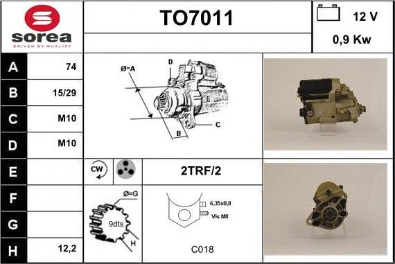 Sera TO7011 - Motorino d'avviamento autozon.pro