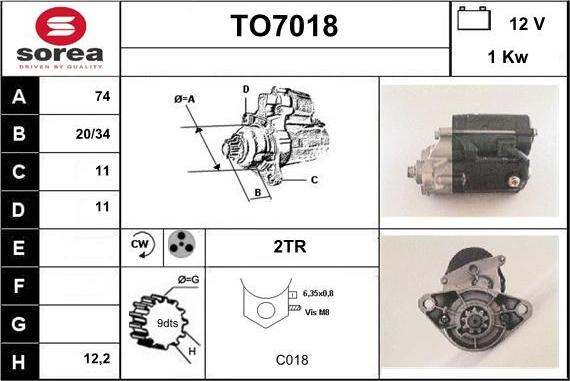 Sera TO7018 - Motorino d'avviamento autozon.pro