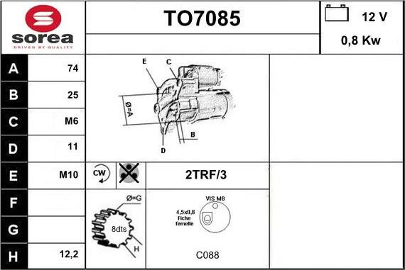 Sera TO7085 - Motorino d'avviamento autozon.pro