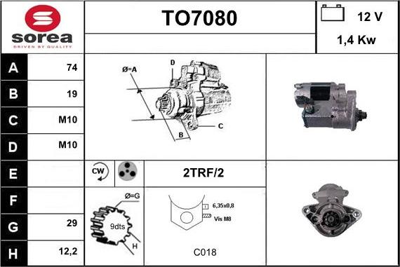 Sera TO7080 - Motorino d'avviamento autozon.pro