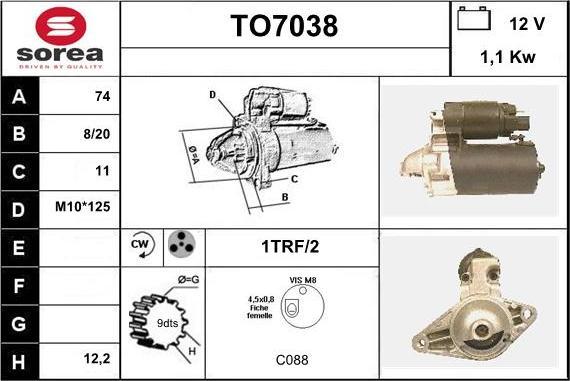 Sera TO7038 - Motorino d'avviamento autozon.pro