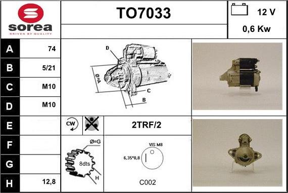 Sera TO7033 - Motorino d'avviamento autozon.pro