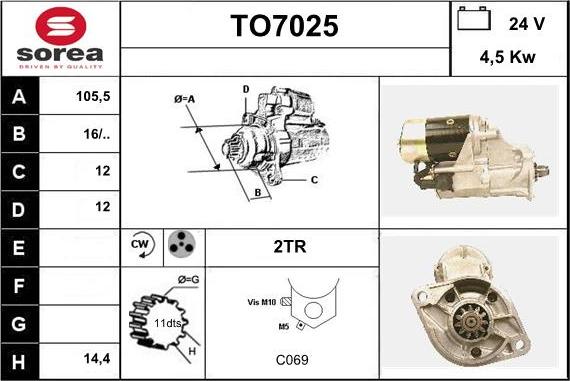 Sera TO7025 - Motorino d'avviamento autozon.pro