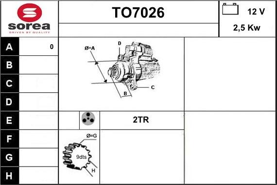 Sera TO7026 - Motorino d'avviamento autozon.pro