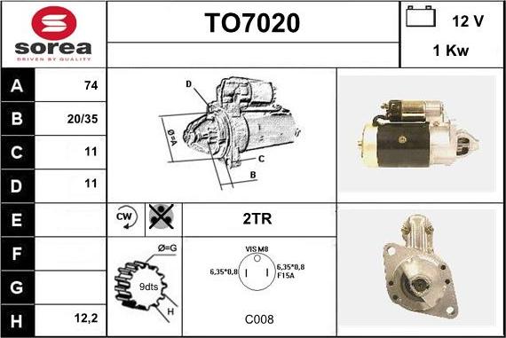 Sera TO7020 - Motorino d'avviamento autozon.pro