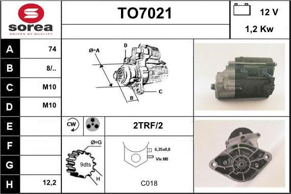 Sera TO7021 - Motorino d'avviamento autozon.pro