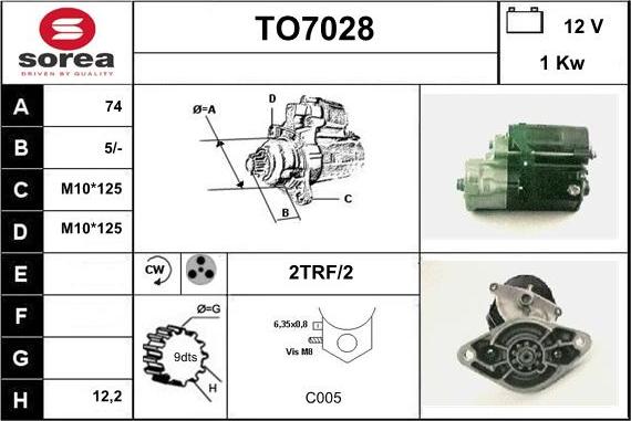 Sera TO7028 - Motorino d'avviamento autozon.pro