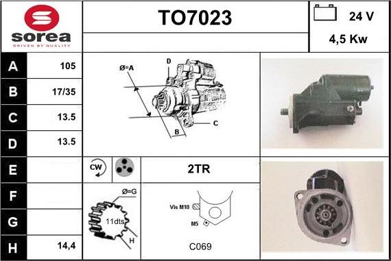 Sera TO7023 - Motorino d'avviamento autozon.pro