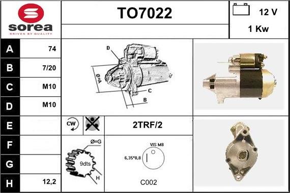 Sera TO7022 - Motorino d'avviamento autozon.pro