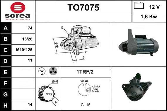 Sera TO7075 - Motorino d'avviamento autozon.pro