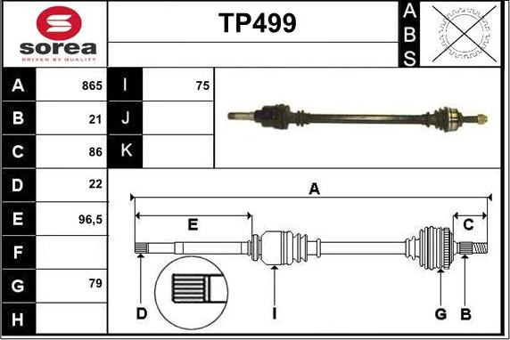 Sera TP499 - Albero motore / Semiasse autozon.pro