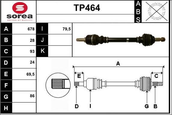 Sera TP464 - Albero motore / Semiasse autozon.pro