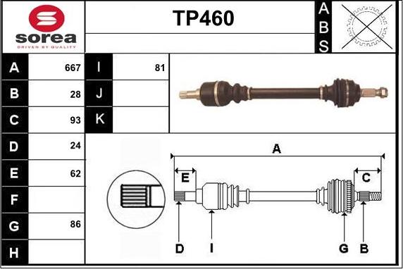 Sera TP460 - Albero motore / Semiasse autozon.pro