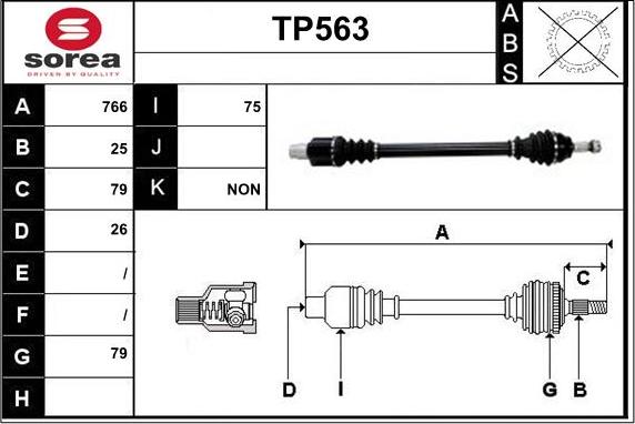 Sera TP563 - Albero motore / Semiasse autozon.pro