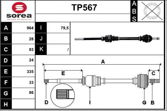 Sera TP567 - Albero motore / Semiasse autozon.pro