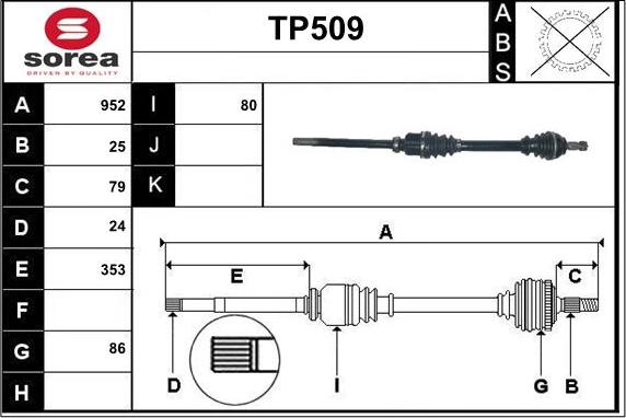 Sera TP509 - Albero motore / Semiasse autozon.pro