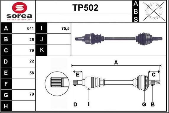 Sera TP502 - Albero motore / Semiasse autozon.pro