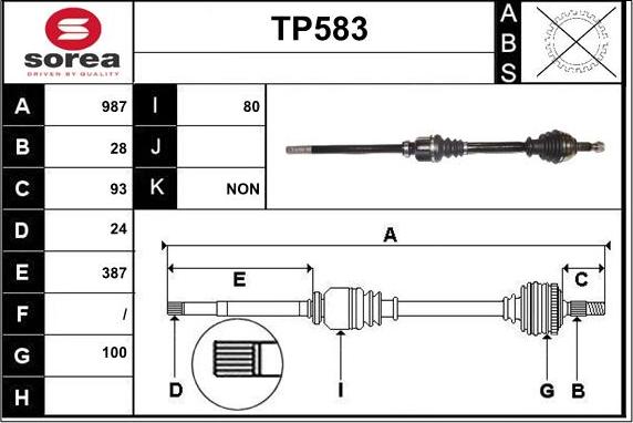 Sera TP583 - Albero motore / Semiasse autozon.pro