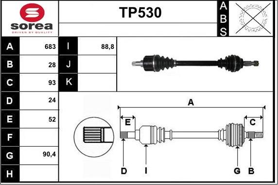 Sera TP530 - Albero motore / Semiasse autozon.pro