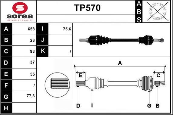 Sera TP570 - Albero motore / Semiasse autozon.pro