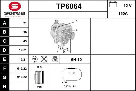 Sera TP6064 - Alternatore autozon.pro