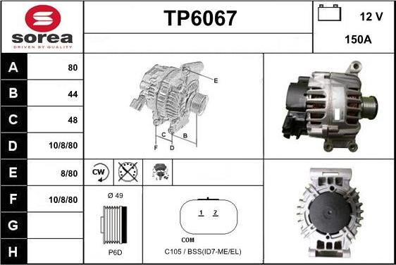 Sera TP6067 - Alternatore autozon.pro