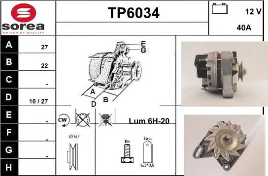 Sera TP6034 - Alternatore autozon.pro