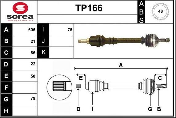 Sera TP166 - Albero motore / Semiasse autozon.pro