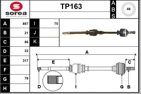 Sera TP163 - Albero motore / Semiasse autozon.pro