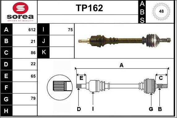 Sera TP162 - Albero motore / Semiasse autozon.pro