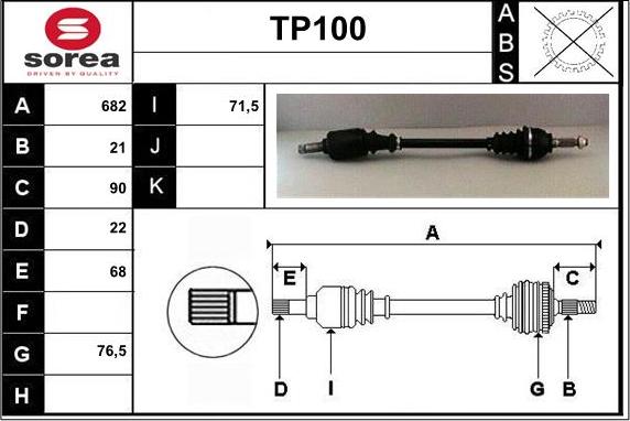 Sera TP100 - Albero motore / Semiasse autozon.pro