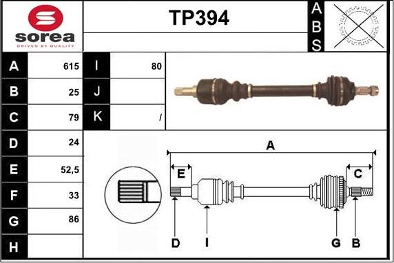 Sera TP394 - Albero motore / Semiasse autozon.pro