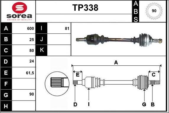 Sera TP338 - Albero motore / Semiasse autozon.pro