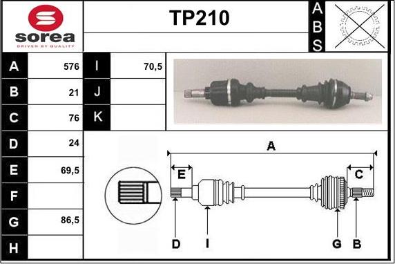 Sera TP210 - Albero motore / Semiasse autozon.pro