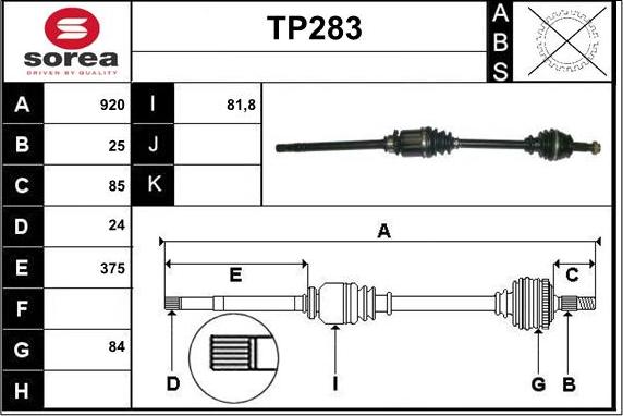 Sera TP283 - Albero motore / Semiasse autozon.pro